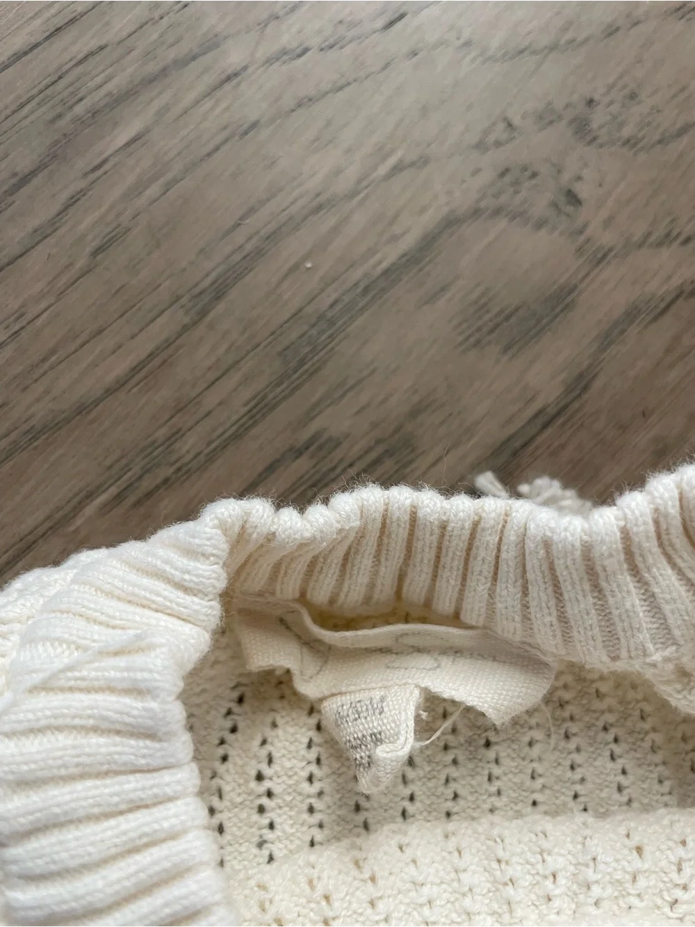 Jessica Simpson Cream Knit Puff Sleeve Top & Bloomer Set